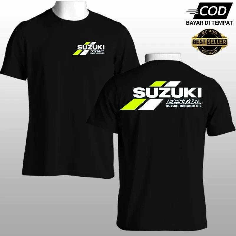 T-shirt à manches courtes pour hommes et femmes, 100% coton, imprimé graphique de moto Suzuki, T-shi