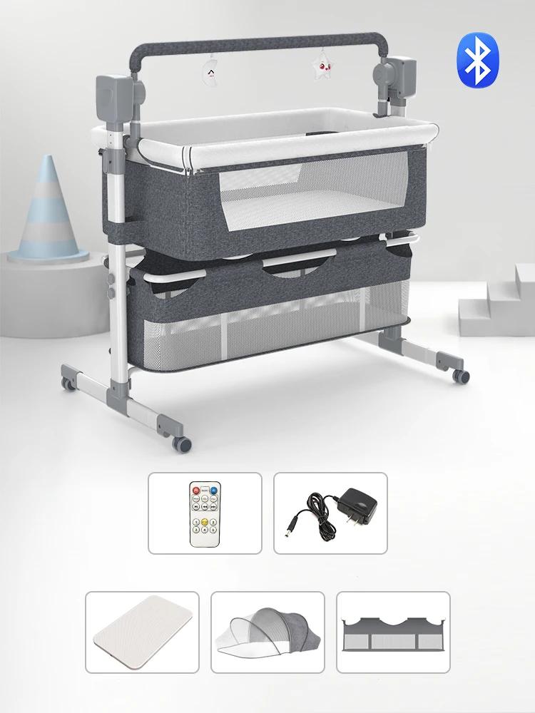 Moussinet pour bébé, à bascule électrique automatique avec télécommande, couffin de chevet pour nouv