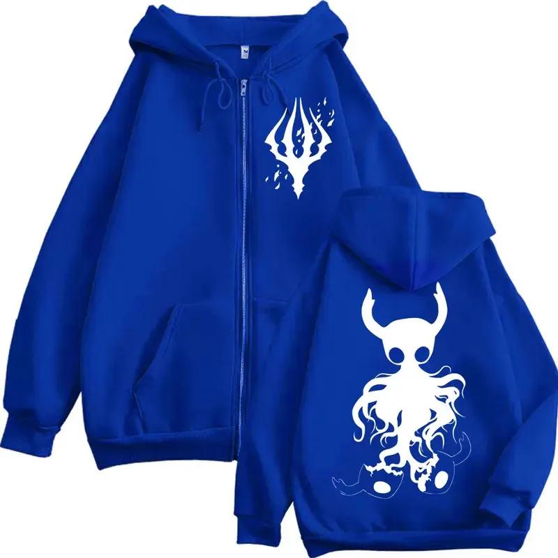 Limité creux chevalier jeu graphique fermeture éclair sweats à capuche gothique Vintage fermeture éc