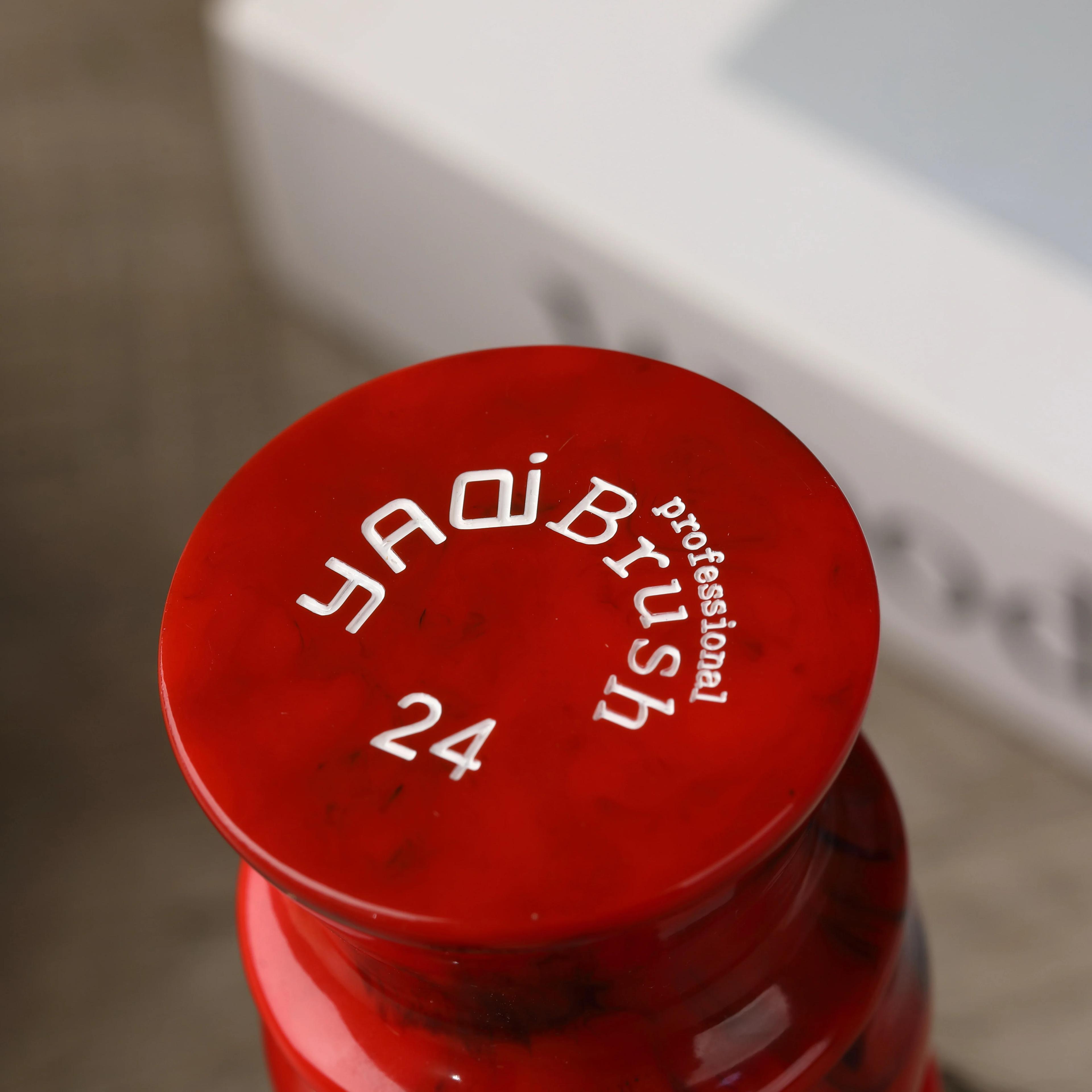 Pinceaux à raser Yaqi Edom 24MM 100% poils de blaireau Silvertip, manche en résine rouge, pour homme