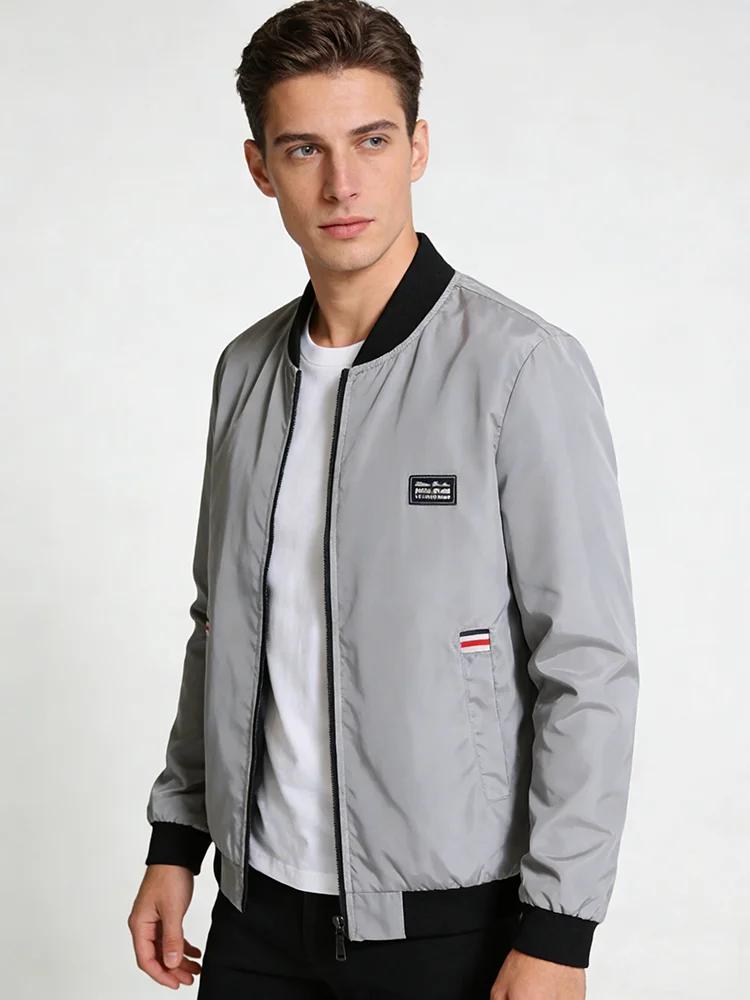 Coupe-vent léger pour homme avec poche zippée, veste décontractée, manteau d'extérieur, printemps, a