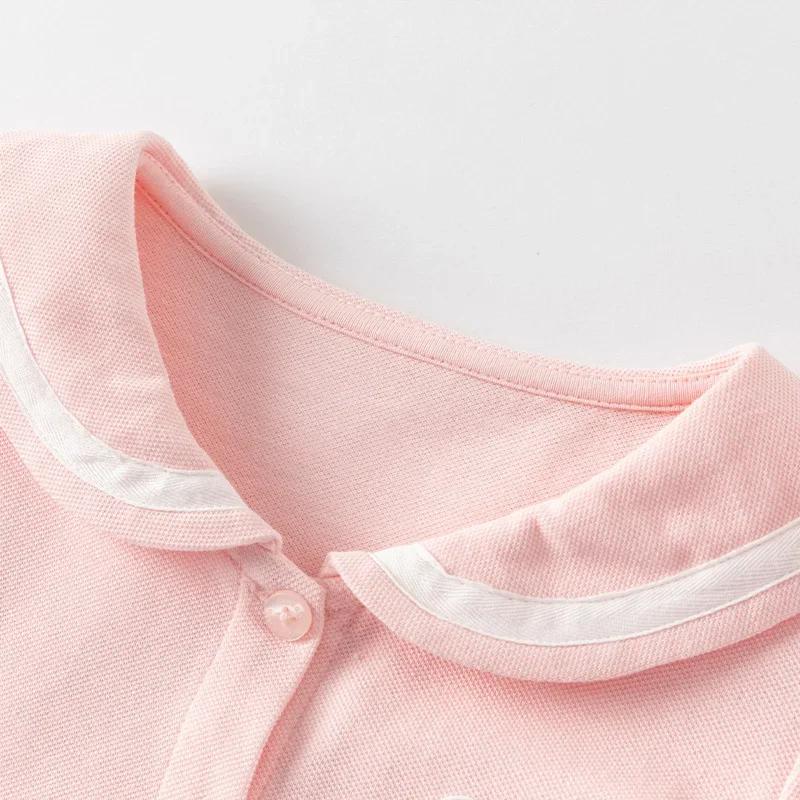 Dave Bella filles bébé robe été décontracté doux mignon enfants rose coton princesse robe fête Style