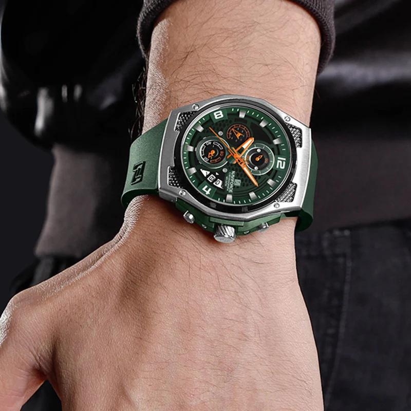 NAVIFORCE haute qualité luxe Original hommes montre bracelet en Silicone étanche mâle Quartz montre-
