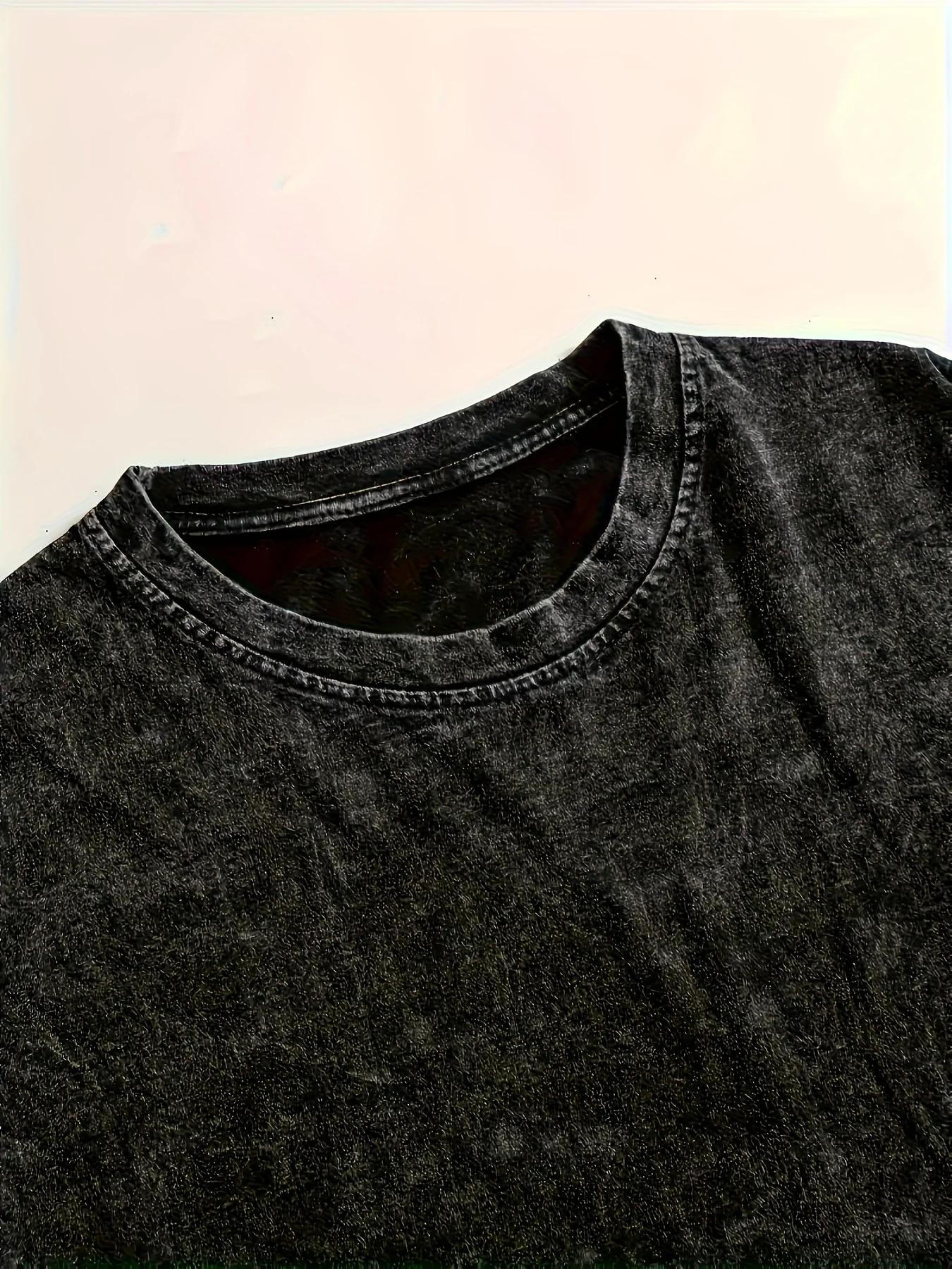 T-shirt d'été pour homme, style vintage, imprimé, col rond, décontracté, pour usage extérieur, 100% 