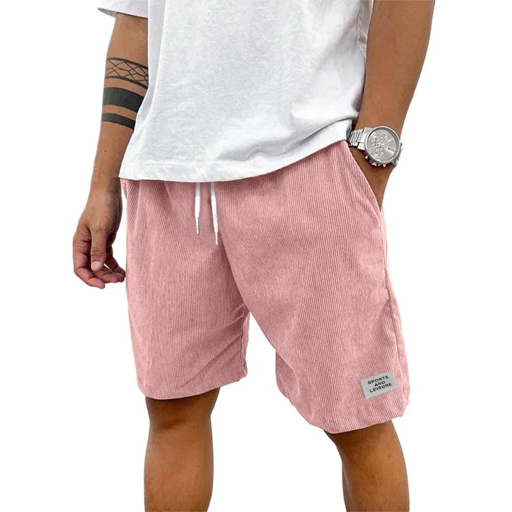 Pantalon de survêtement léger en velours côtelé pour homme, short de plage décontracté pour homme, s