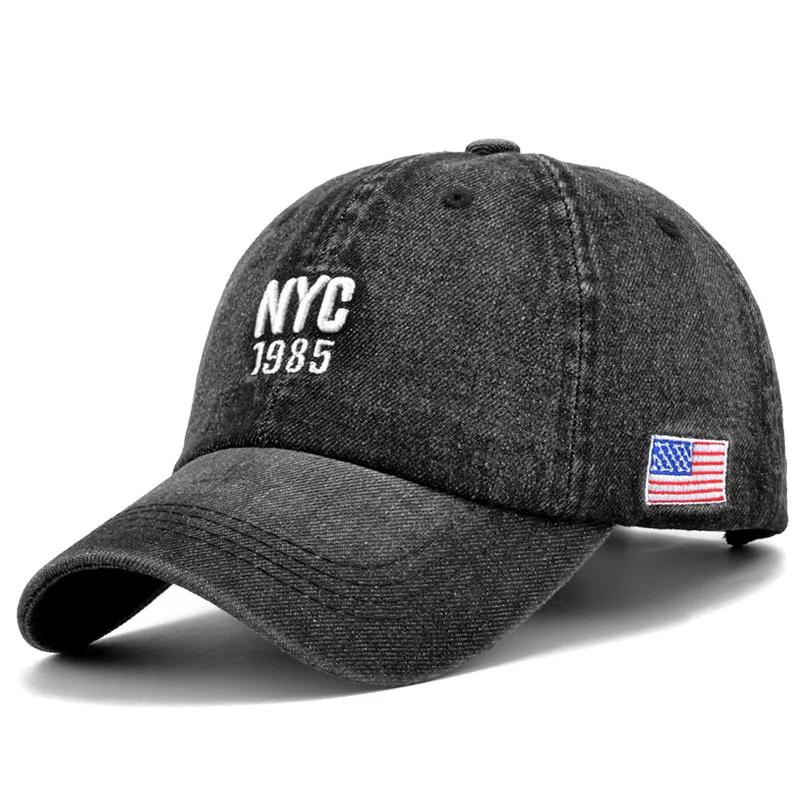 Mode NYC 1985 Broderie Denim Snapback Casquettes de Baseball Réglable En Plein Air Casual Adulte Lav