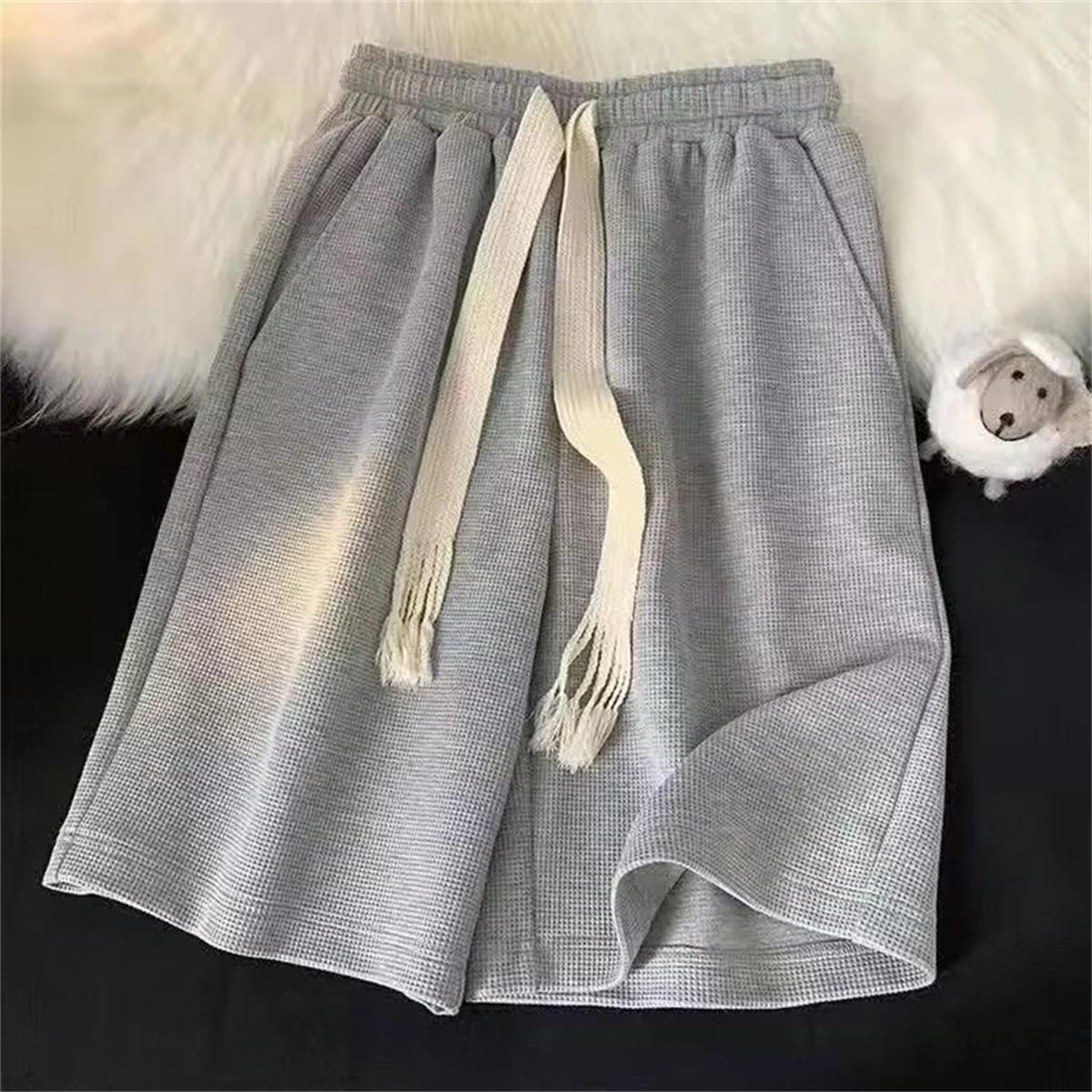 Short d'été solide et respirant pour hommes, marque tendance, léger, cordon de serrage, basket-ball,