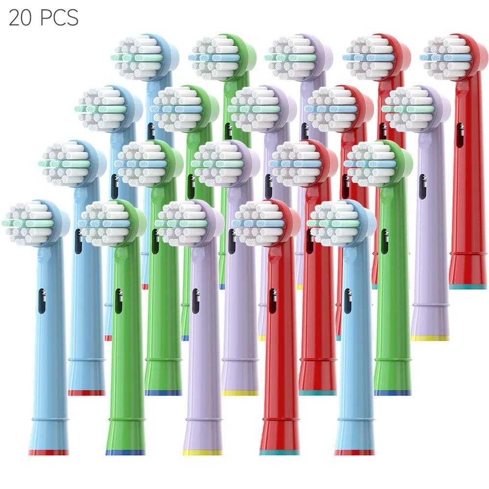 Tête de brosse à dents électrique de remplacement pour enfants, têtes de brosse adaptées aux étapes 