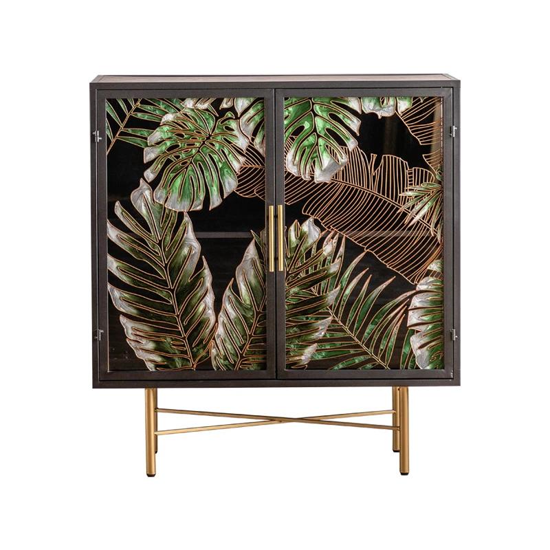 Armoire à vin de rangement en dalle de roche rétro américaine, petit placard vert français, armoire 