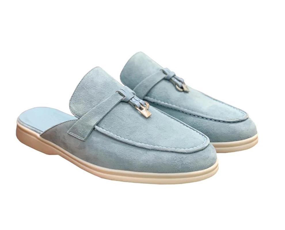 Mules et mocassins confortables en daim, chaussures de ville polyvalentes pour femmes