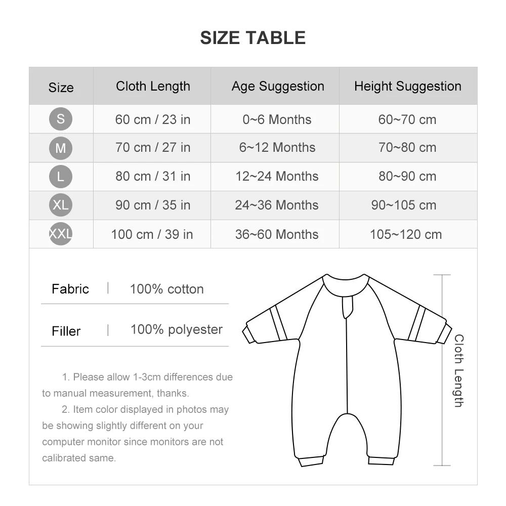 Sac de couchage pour enfants 1-4 ans, Protection du cou, coupe-vent chaud, 3 fermetures éclair, manc