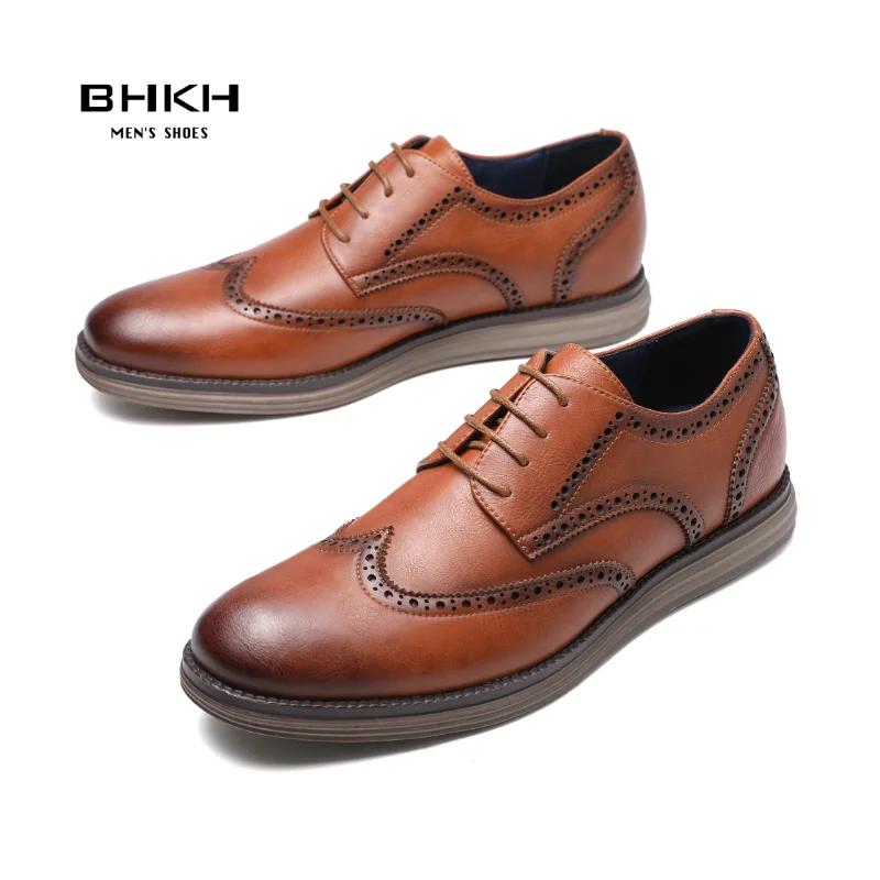 BHKH 2025 chaussures habillées en cuir véritable confortables hommes chaussures décontractées intell