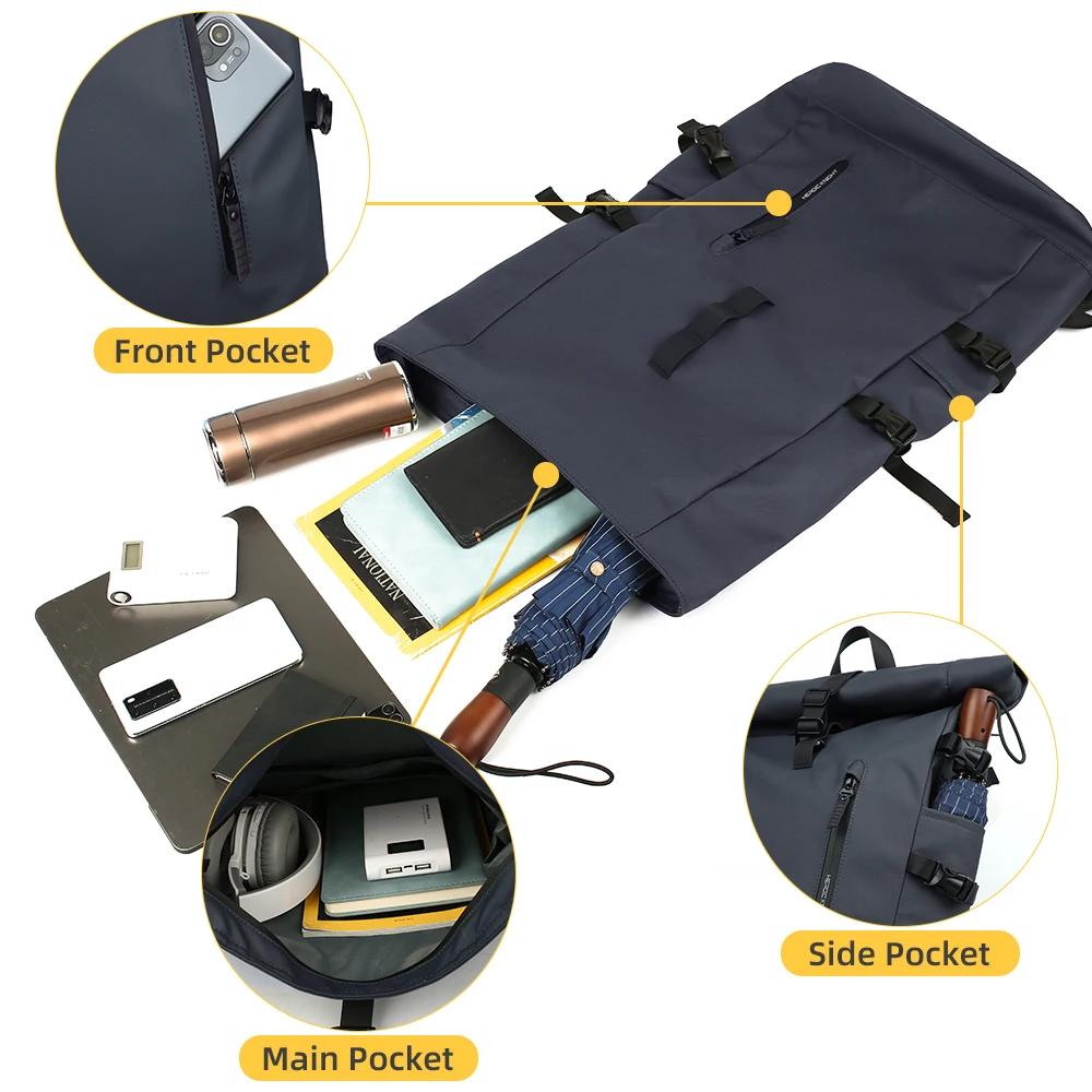 HK grand sac à dos pour ordinateur portable 15.6 pouces hommes sac à dos de voyage antivol pour affa