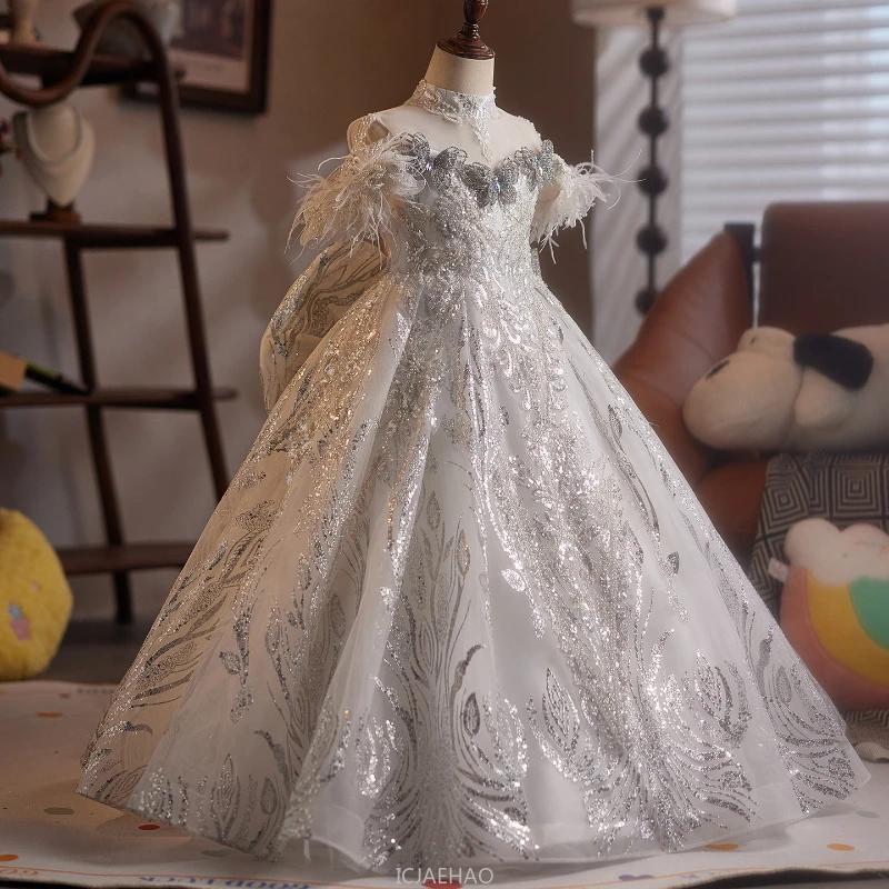 Robe longue pour enfants, Costume de princesse d'anniversaire pour filles, vêtements pour enfants, s