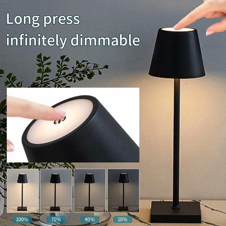 Lampe de bureau LED lampe de Table Rechargeable Usb Bar Restaurant Ambiance lampes tactiles sans fil