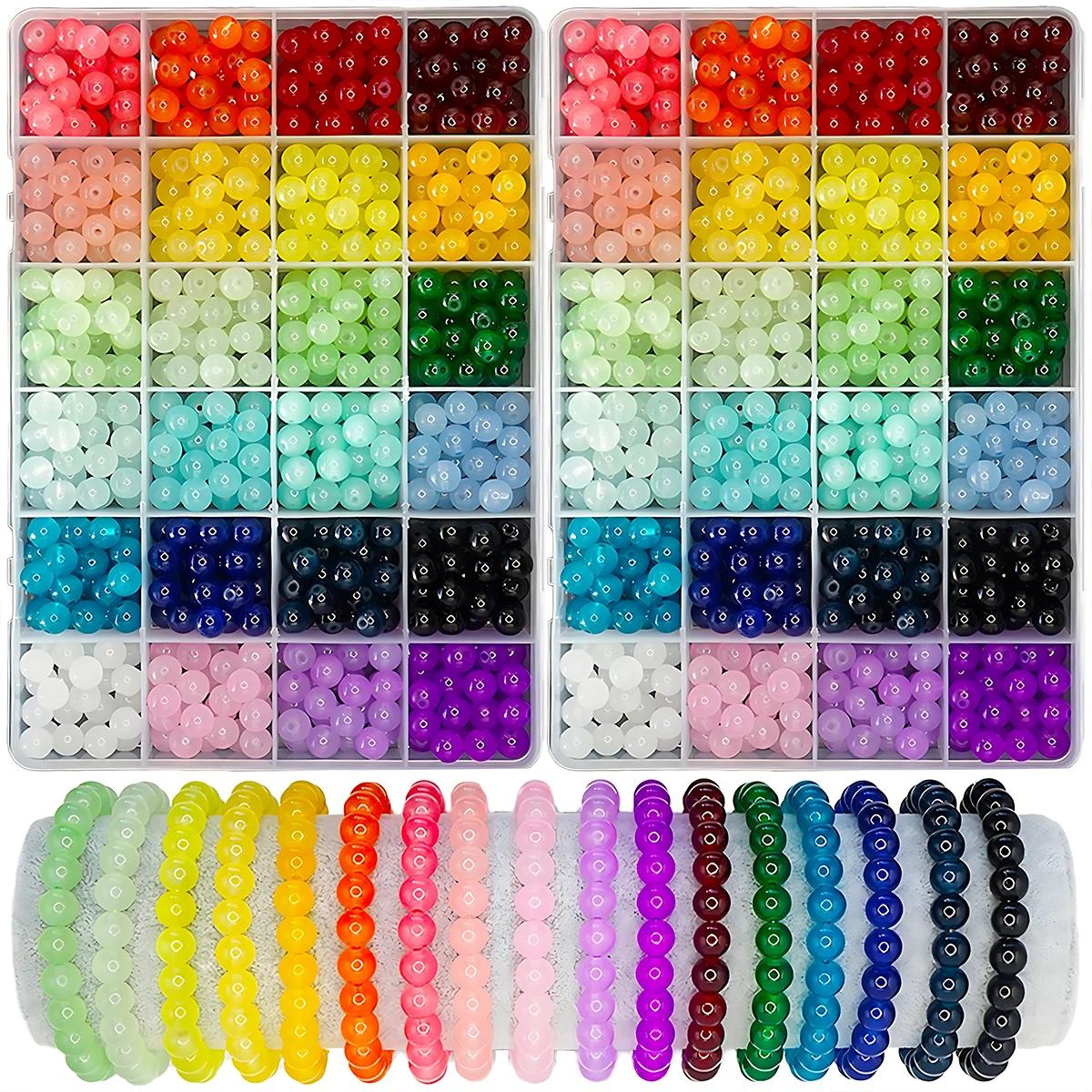 Kit de fabrication de bracelets en perles de cristal, 24 couleurs, 8mm, 360/480/720 pièces, perles r