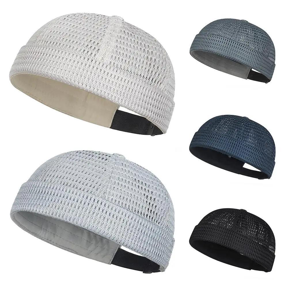 Nouveau maille respirant sans bords melon peau chapeau été Ultra-léger réglable Docker bonnets chape