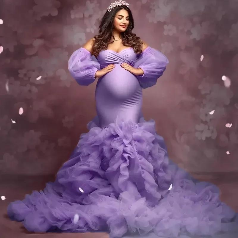 Robe de maternité sirène-robe définissante à la taille en maille douce avec ourlet évasé-robe de pho