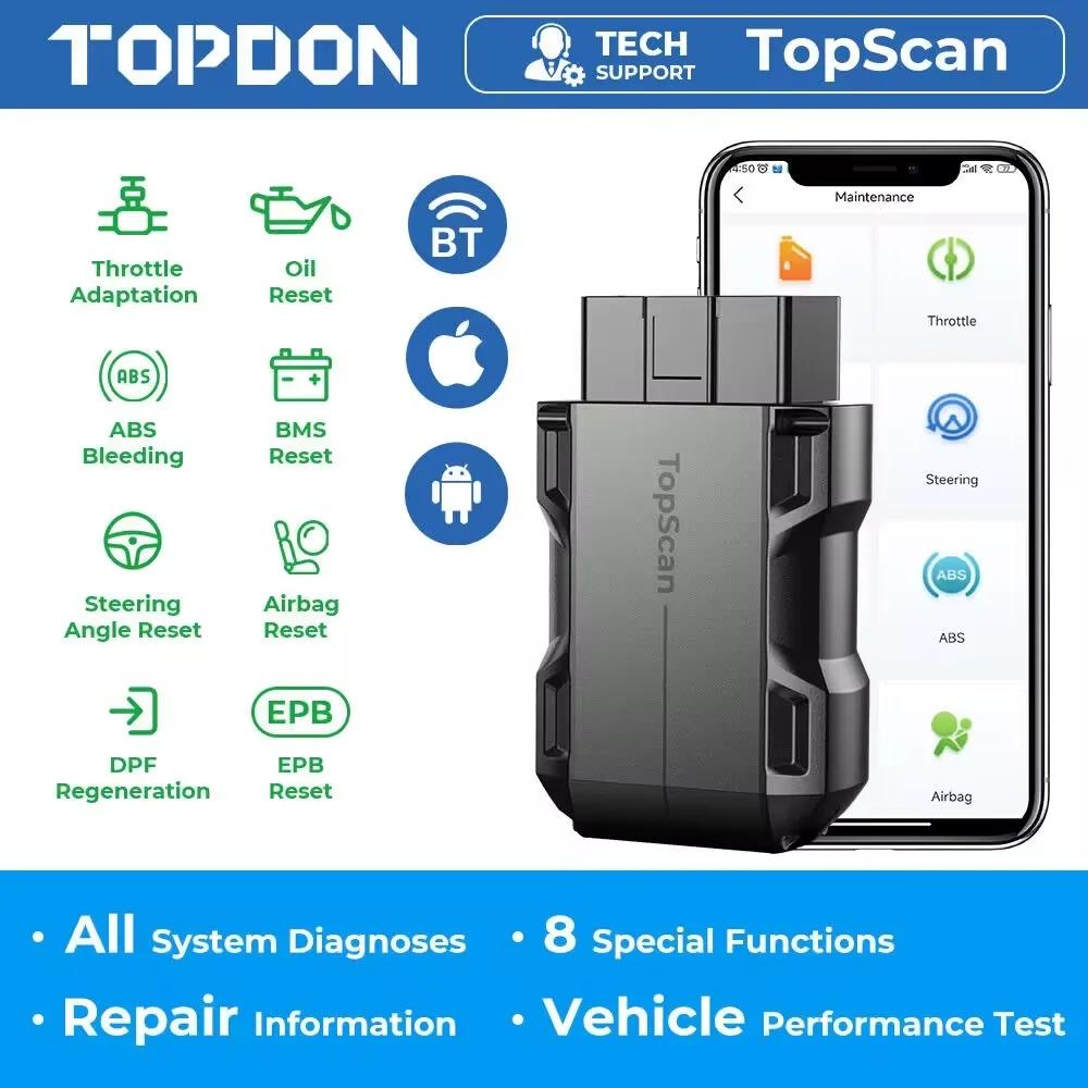 TOPDON TopScan Lite Scanner outil de Diagnostic intelligent Guide de réparation DTC Bluetooth lecteu