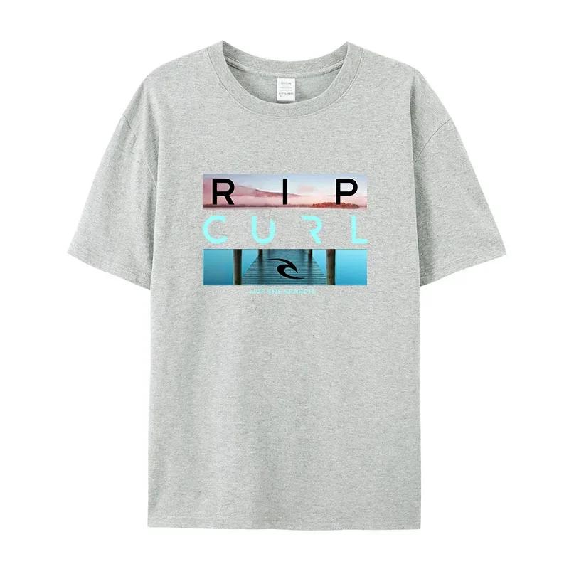 Vente Rip Livethe recherche beauté Curl Logot-chemise pour hommes été incroyable qualité 100% coton 