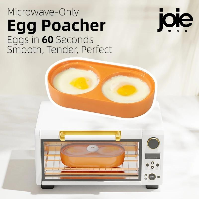 Joie-Oeuf poché double micro-ondes, cuiseur à œufs, boîte à œufs frits, petit-déjeuner, boîte à œufs