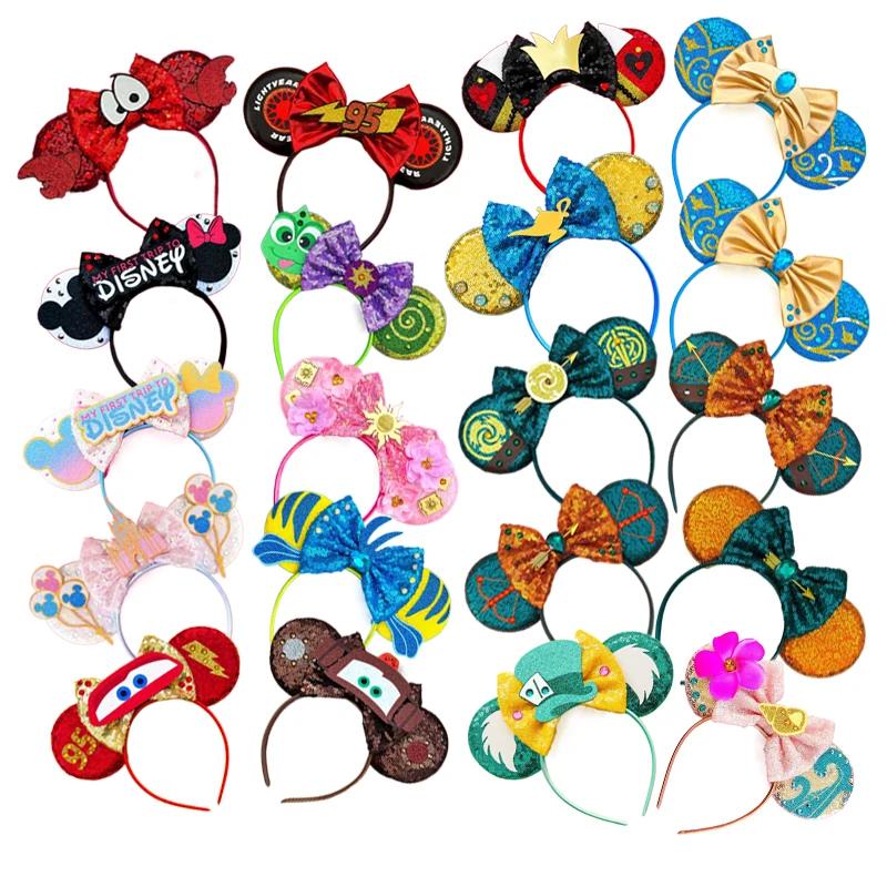 Nouveau Design Mickey Mouse oreilles bandeau enfant adulte Festival fête paillettes arc bandeau femm