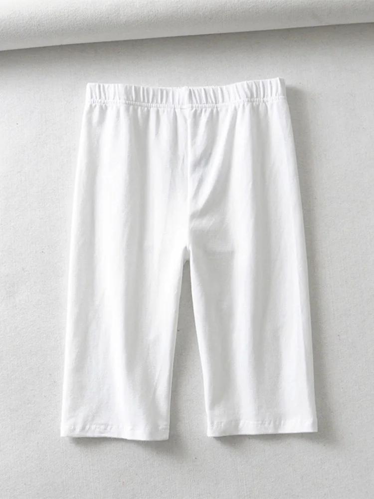 Short de motard en coton pour femmes, sexy, taille haute, élastique, couleur pure, slim, longueur au