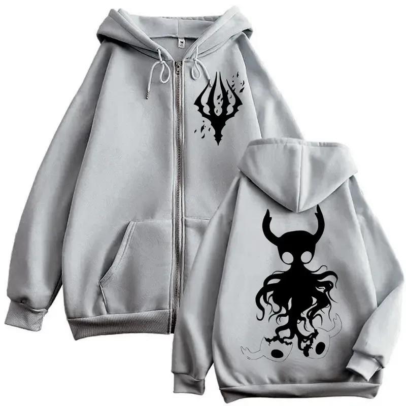 Limité creux chevalier jeu graphique fermeture éclair sweats à capuche gothique Vintage fermeture éc