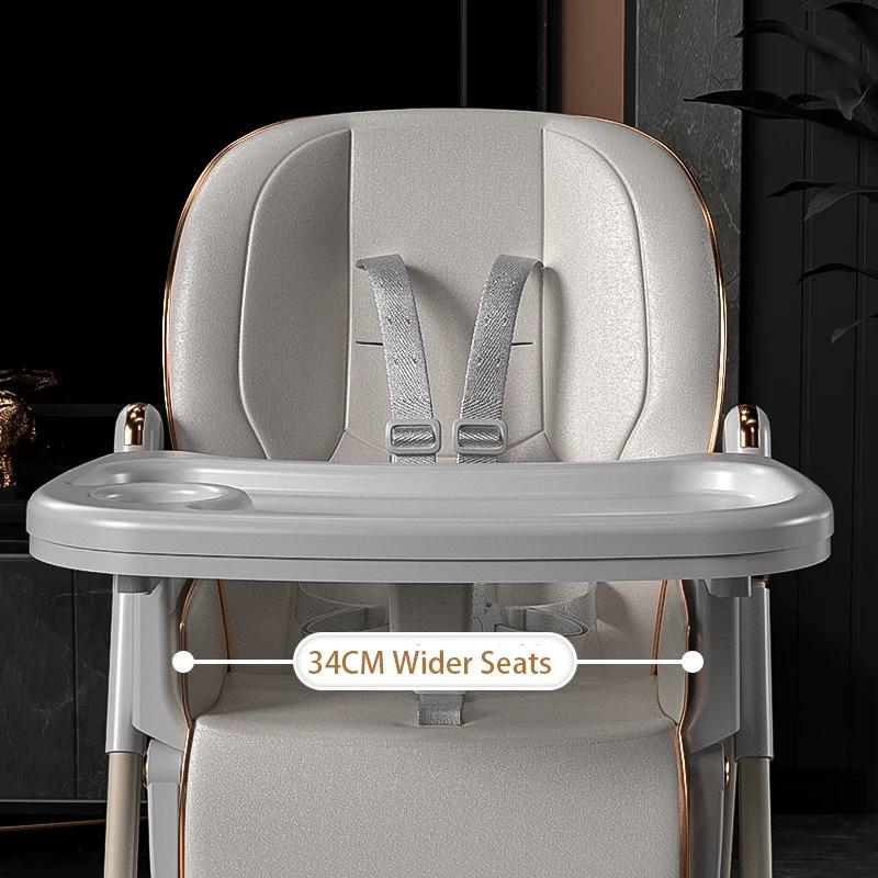 Chaise haute pliable pour bébé, facile à nettoyer, chaise de salle à manger pour tout-petits, harnai
