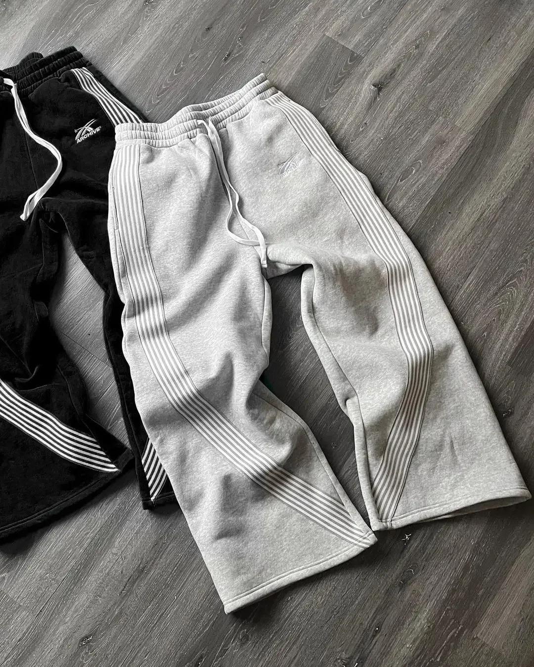 Y2k gris pantalons décontractés Vintage fonctionnel tactique hommes femmes Premium Jogging pantalon 