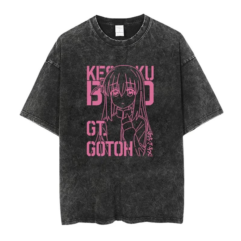 Hommes surdimensionnés imprimé t-shirts Bocchi Club groupe de musique Anime Bocchi The Rock couvertu