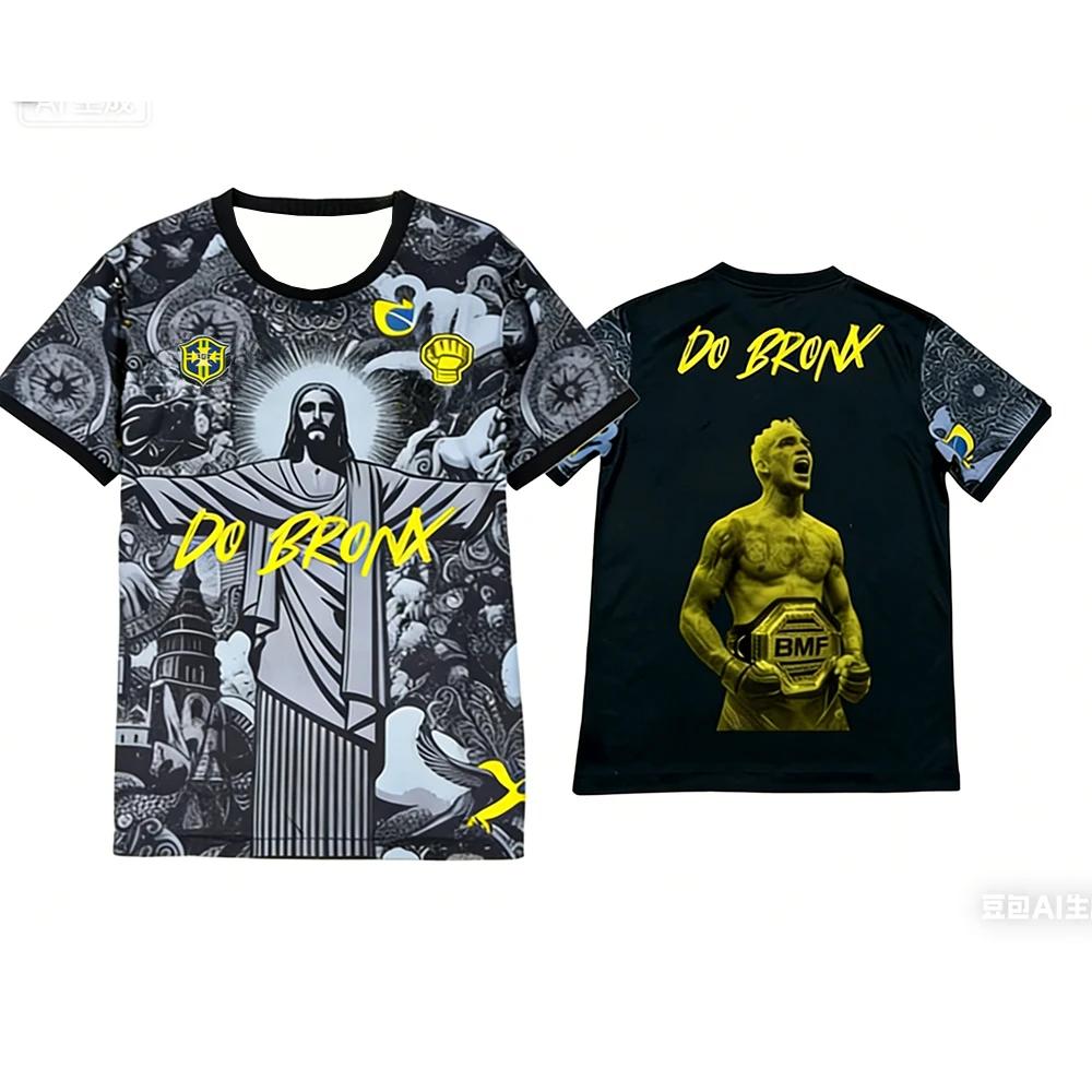 T-shirt de sport BMF pour homme, modèle Charles Oliveira Brazilian Son, coupe oversize, respirant, s