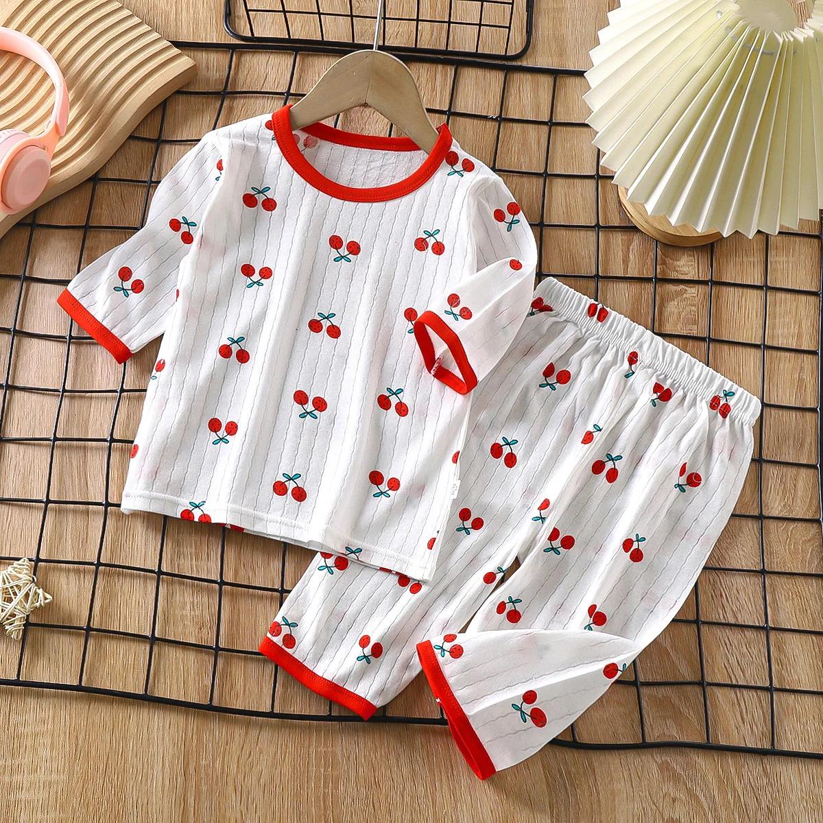 Ensemble pyjama en coton pour bébé, manches longues, vêtements de nuit pour bébé, dessin animé, vête