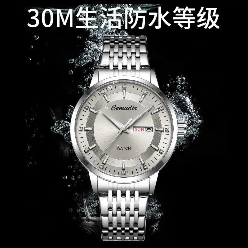 Montre pour hommes entièrement automatique et Non mécanique, évidée, étanche, tendance, brille dans 