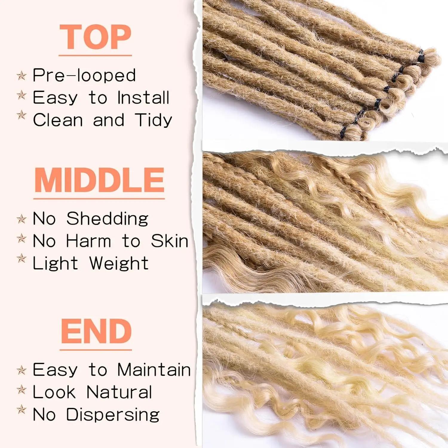 Extensions capillaires synthétiques 24 pouces, 16 brins/Lot, tresses SE Dreadlocs, 3 en 1, Style Hip