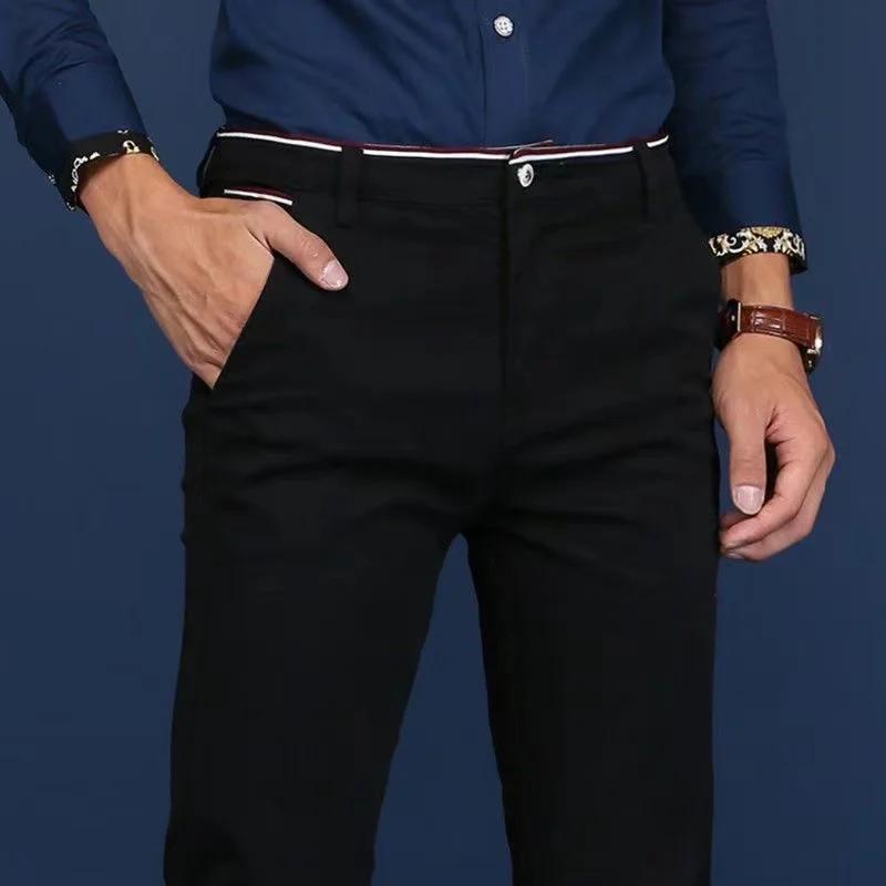 6 couleurs mode hommes coupe ajustée pantalons décontractés Style coréen affaires travail pantalon t
