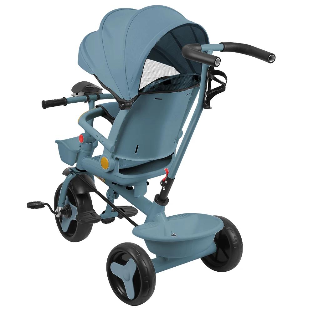 Tricycle à partir de 10 mois, Tricycle pour enfants, siège rotatif, auvent pliable avec parasol, por