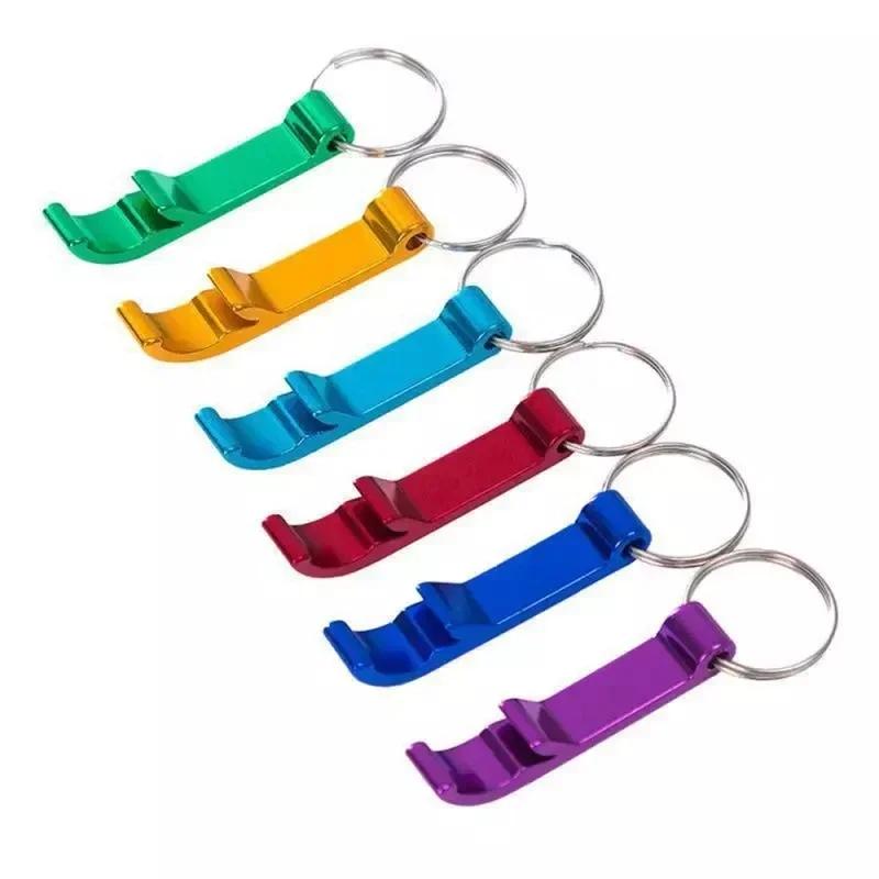 Ouvre-bouteille de bière portable en aluminium, porte-clés, poche 4 en 1, 5 couleurs, cadeaux de fêt
