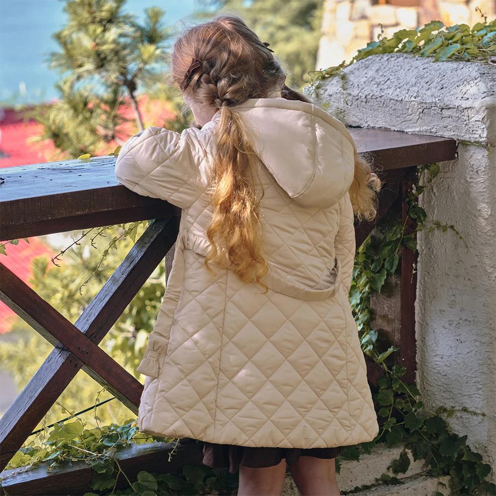 Dave Bella filles velours manteau hiver automne enfants épais chaud veste décontracté à capuche impe