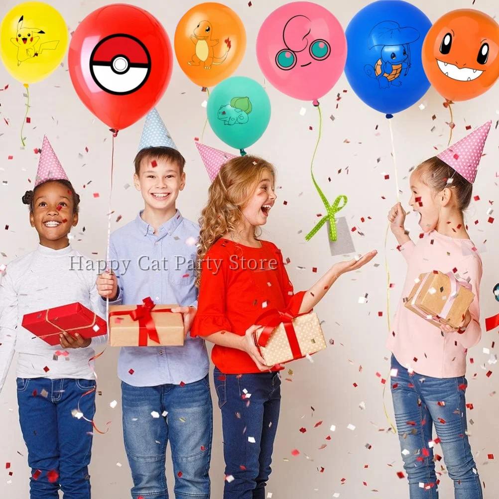 Ballons Pokemon en Latex, décor de fête d'anniversaire, ballon Pikachu de dessin animé, ballons pour