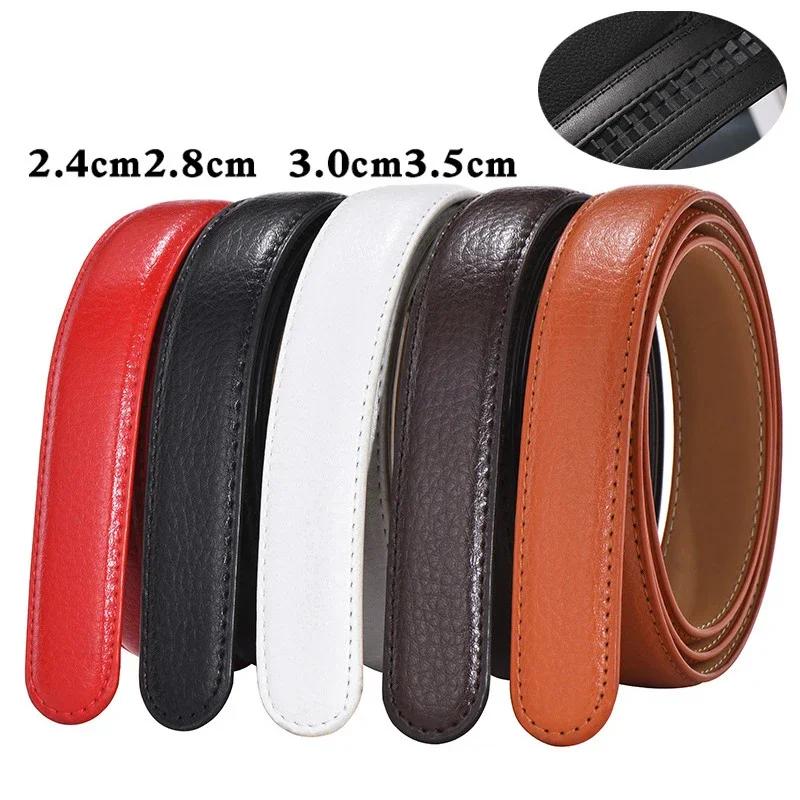 Ceinture en cuir PU pour hommes et femmes, 2.4 2.8 3.0, 3.5 cm de large, sans boucle pour boucle aut