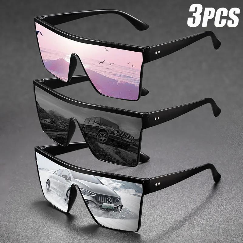 Lunettes de soleil une pièce à monture surdimensionnée pour hommes et femmes, accessoire d'intérieur