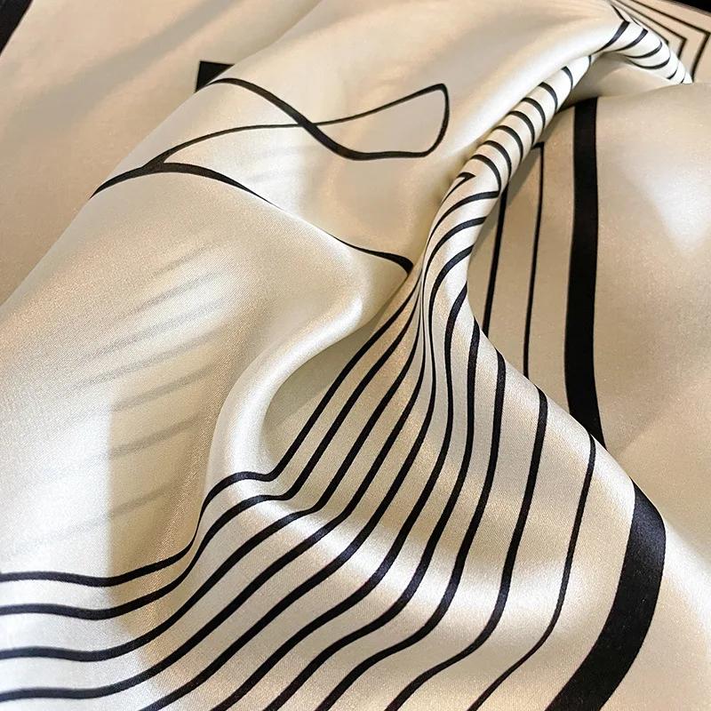 Group châle injSquare design pour femme, écharpe pour femme, ruban de cheveux, marque de luxe, bande
