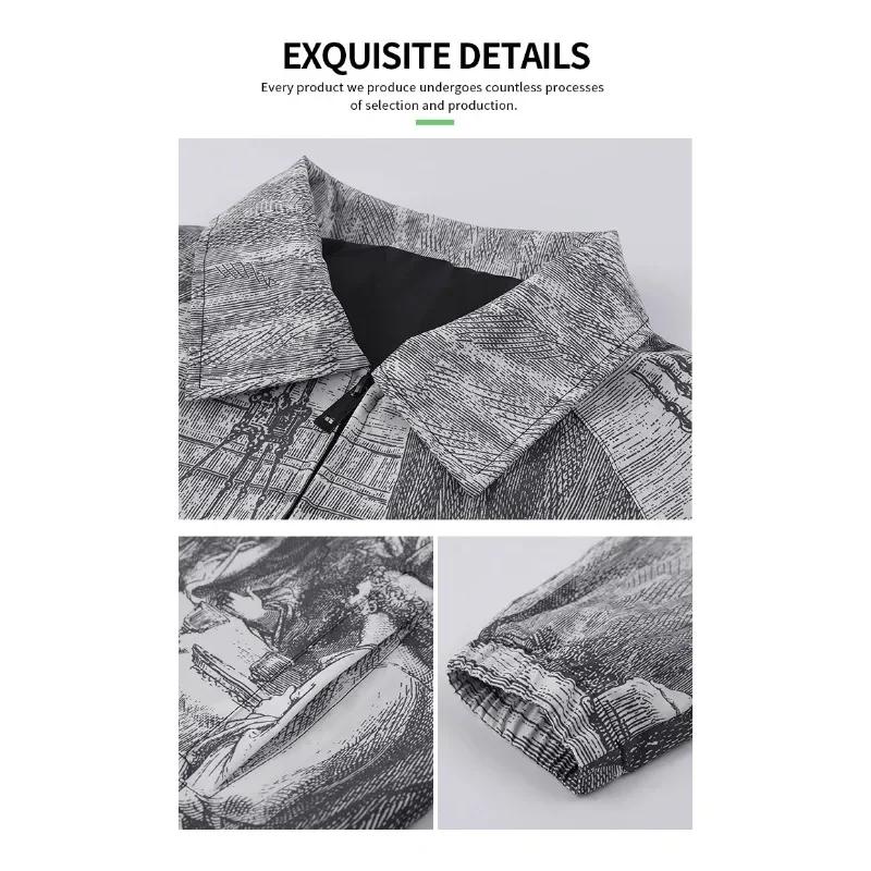 Automne hommes veste surdimensionné peinture impression Couples mince vestes décontractée mâle femme