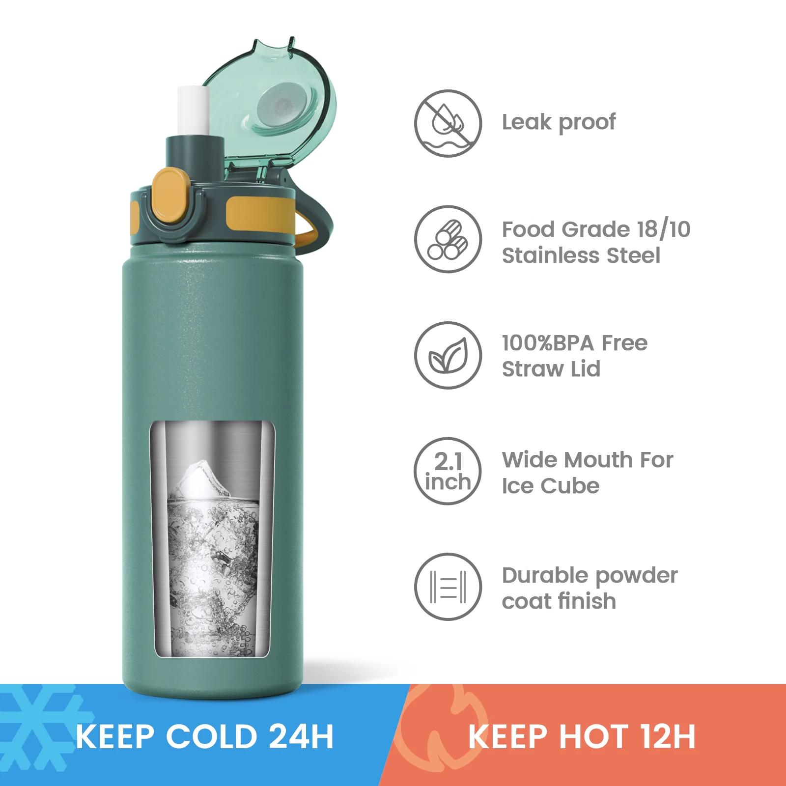 FEIJIAN bouteille Thermos avec paille 600ml 720ml tasse thermique en acier inoxydable flacon isolé p