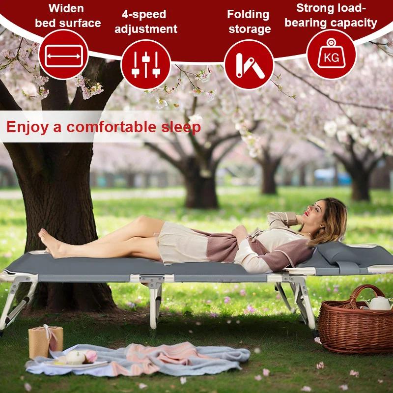 Fauteuil inclinable pliant portable, chaise d'extérieur pour terrasse de camping sur la plage avec o