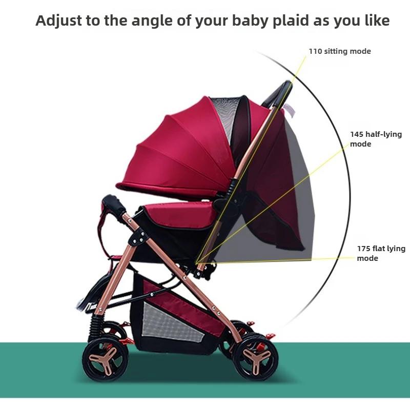 2025 nouveau Style poussette bébé à quatre roues poussette de bébé pliable légère avec fonction bidi