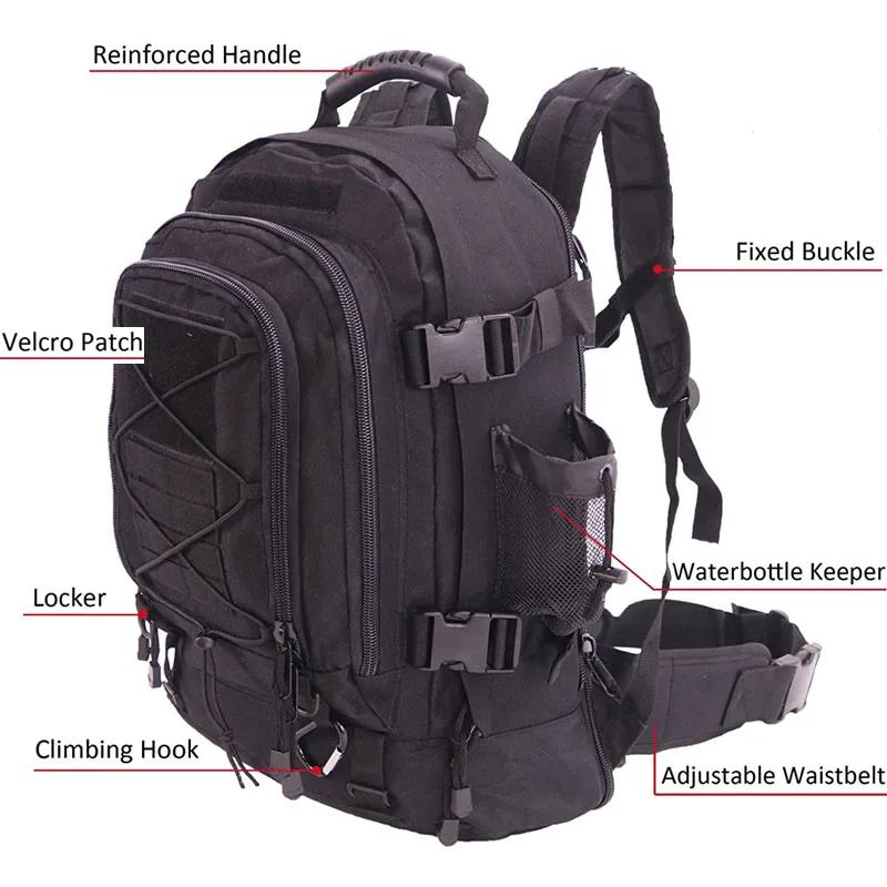 60L militaire tactique sac à dos armée Molle assaut sac à dos voyage en plein air randonnée sacs à d