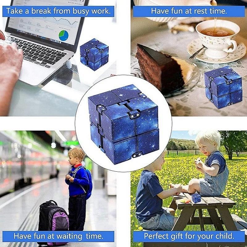 Extron-Jouet Anti-Stress pour Enfant, Cube, Flip, Tdh, Anlande, Puzzle, Magique, Doigt, Fidget, Mm, 