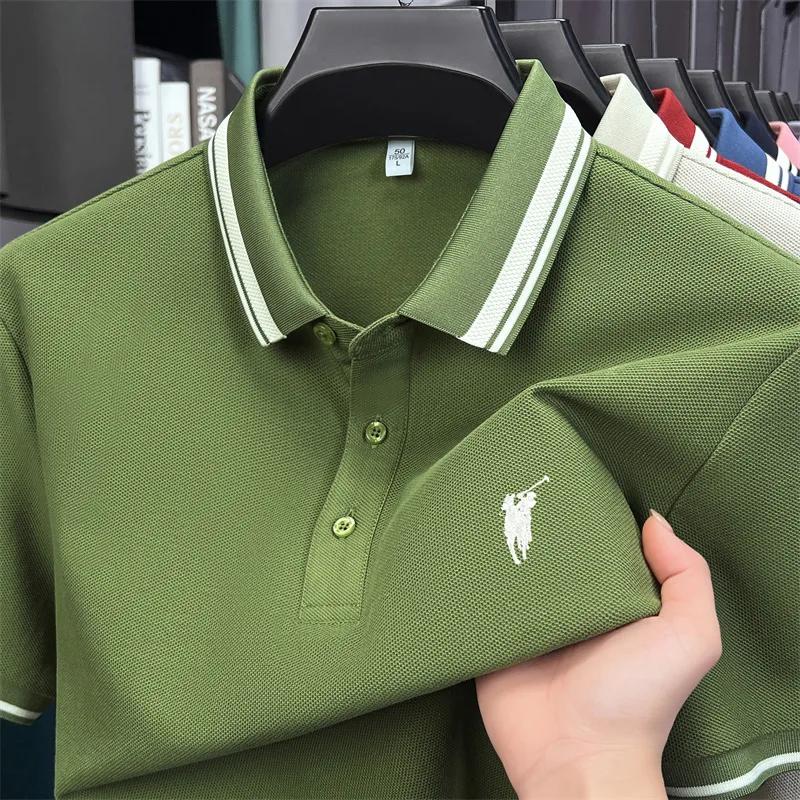 100% coton marque de luxe manches courtes polo shirt hommes nouveau classique pony broderie été T-sh